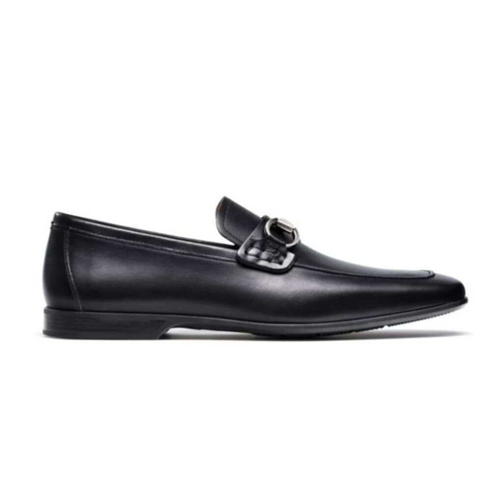 MAGNANNI Black Leather Bit Loafer Size 11.5M